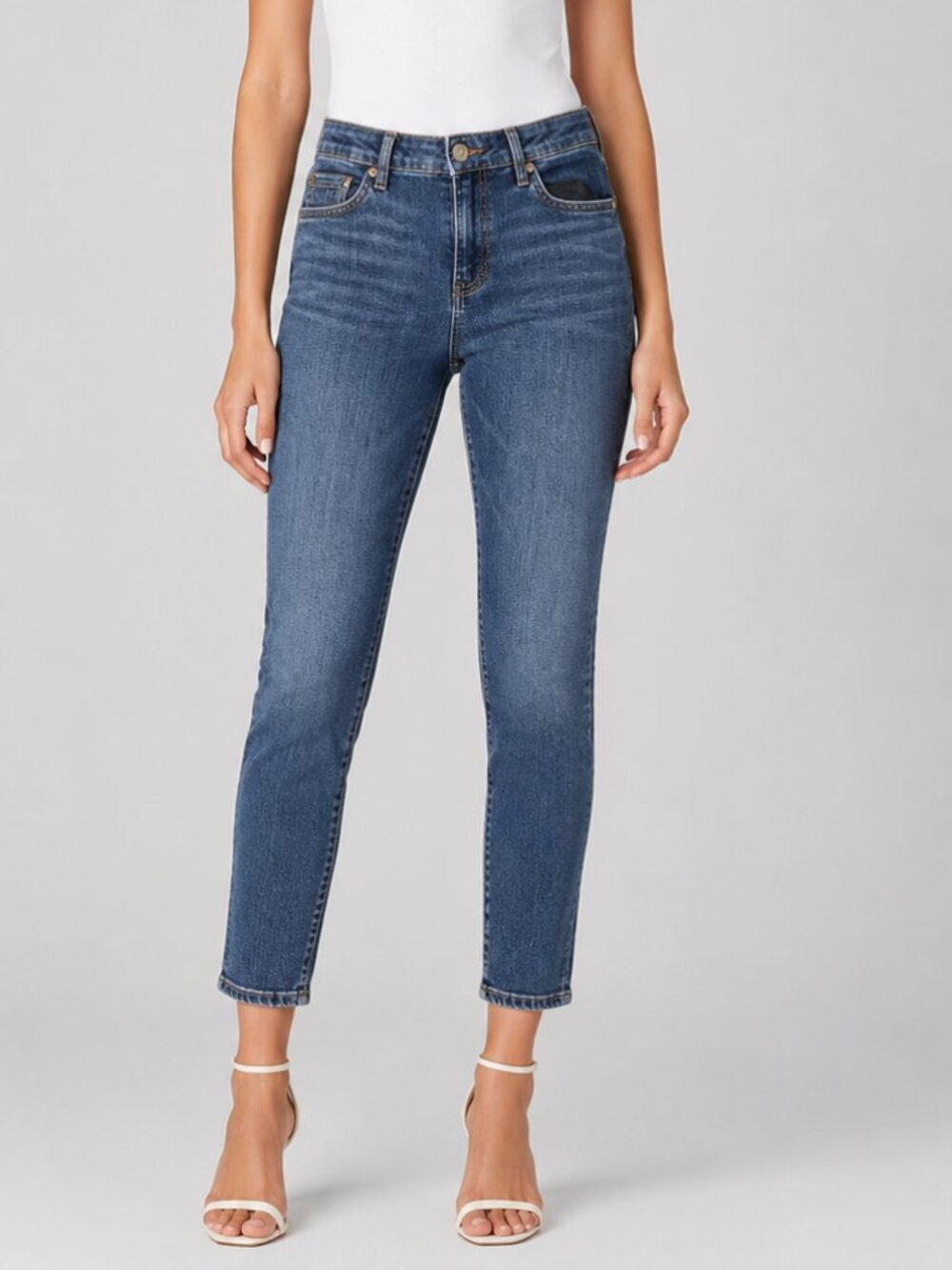 KUT from the Kloth Katy Ankle Straight Leg Jeans Size 8 Medium Wash